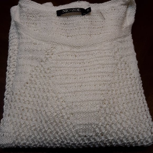 SALE EUC Beautiful Nic+Zoe Crochet Sweater Size PP - Picture 1 of 8